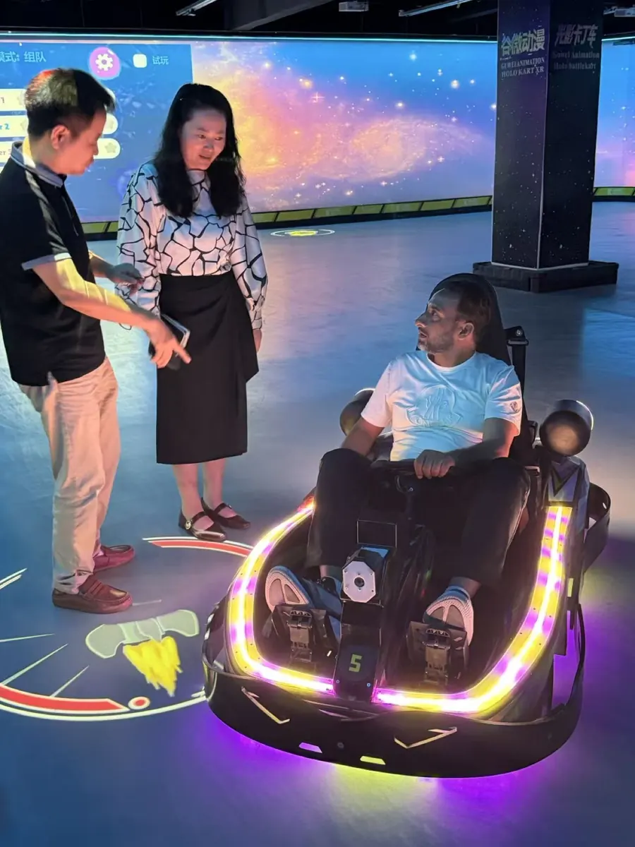 Projection kart system demonstration for an Australian customer